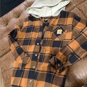 Carhartt Brown and Black Hooded Jacket